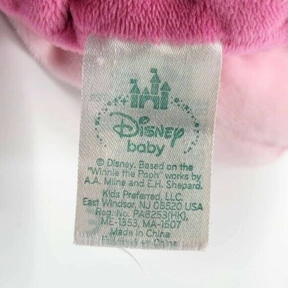 Disney Baby Piglet Plush Rattle Pink 11.5" Winnie Pooh Crinkle Ears Lovey 2013 - Picture 8 of 10